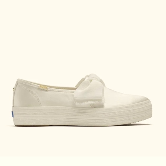 Keds White Canvas Slip-On Sneakers - Picture 1 of 4